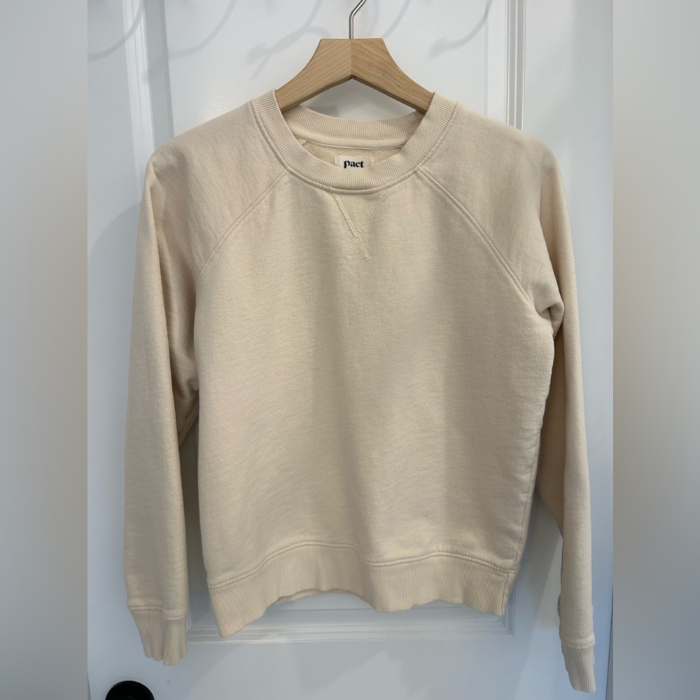 Pact Women's Sandshell Essential Loopback Terry Crew Sweatshirt M